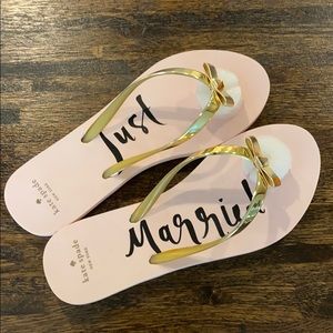 NWT Kate Spade “Just Married” Flip Flops